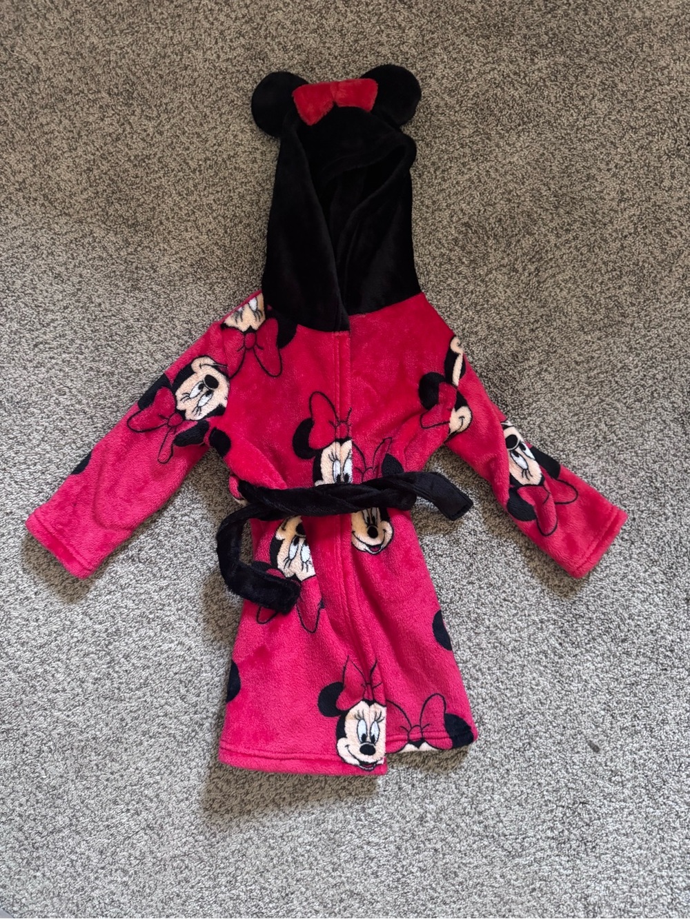 Minnie Mouse Pink Hooded Kids Bathrobe with Ears